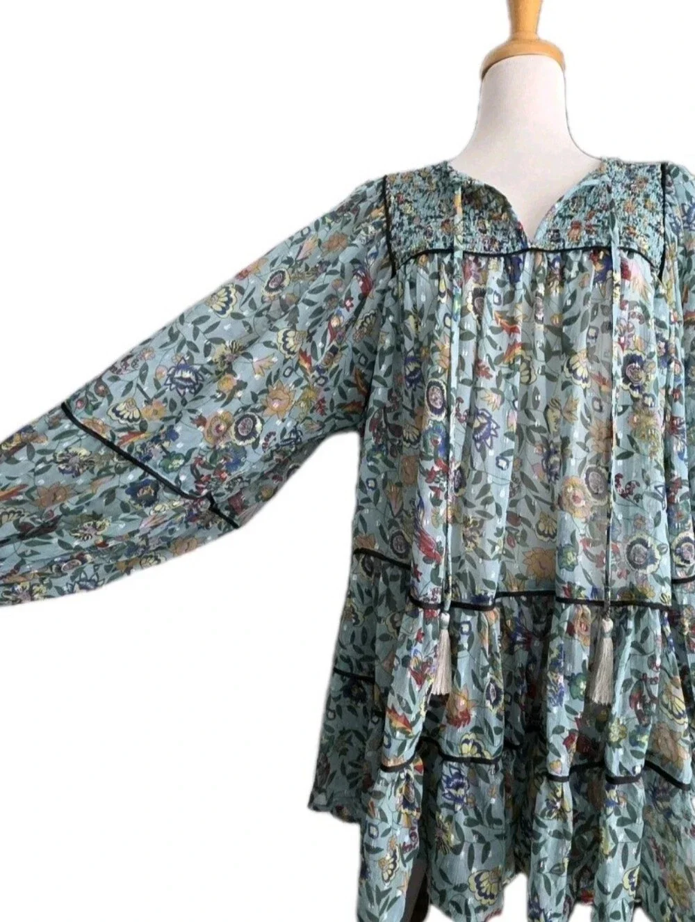 Free People Free Swinging Mini Dress Women's L Bohemian Beach - Picture 7 of 8
